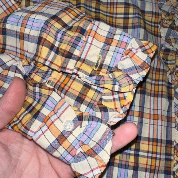 Arrow For Her Plaid Ruffle Button Front Blouse Women Size L Vintage Cottagecore - Picture 4 of 5